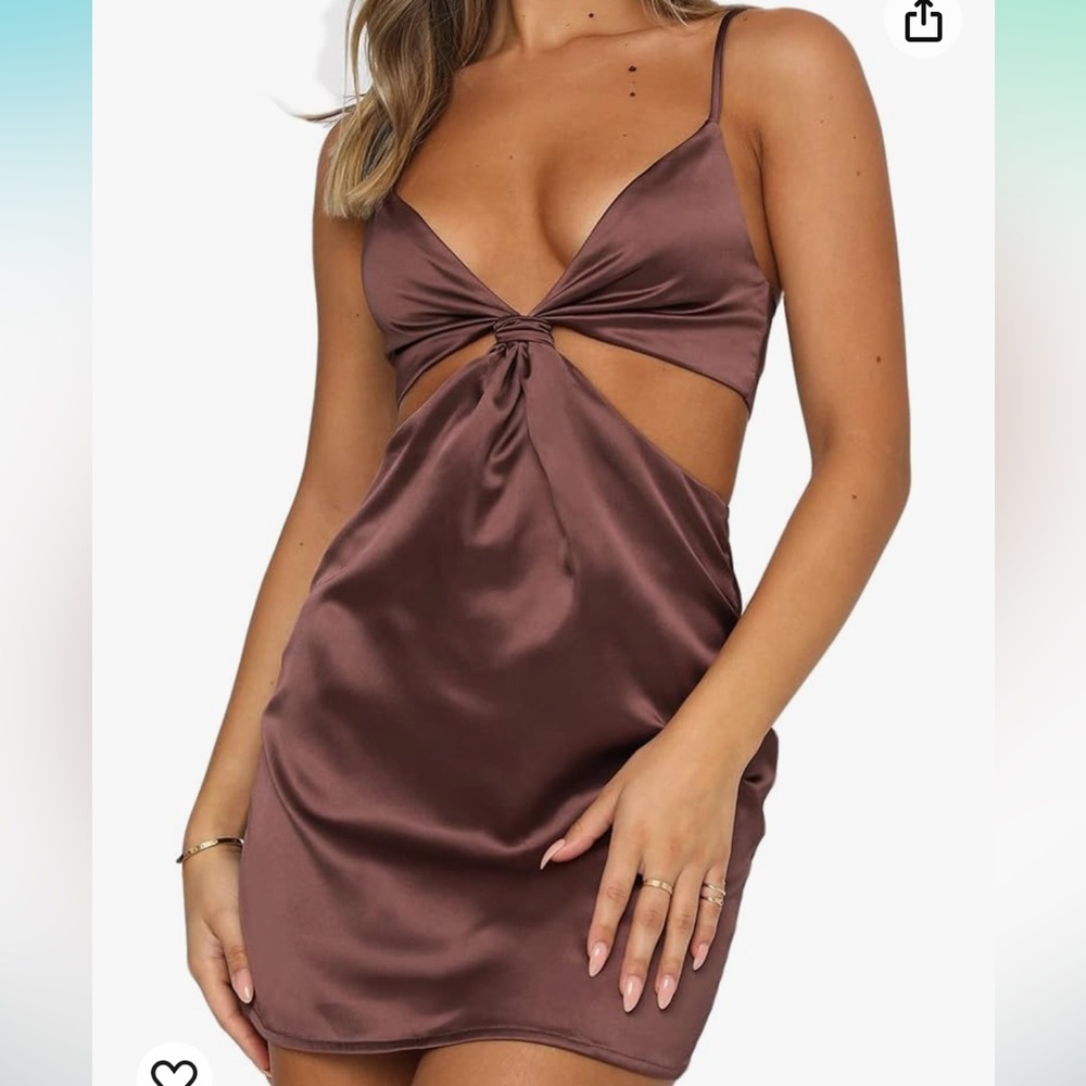 Mini brown party dress bodycon club